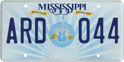 MS license plate ARD044