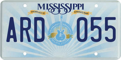 MS license plate ARD055