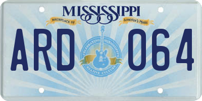 MS license plate ARD064