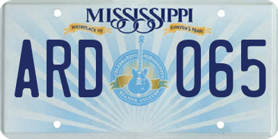 MS license plate ARD065