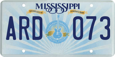 MS license plate ARD073