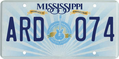 MS license plate ARD074