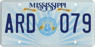 MS license plate ARD079