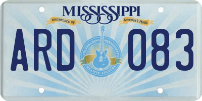 MS license plate ARD083