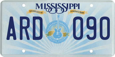 MS license plate ARD090