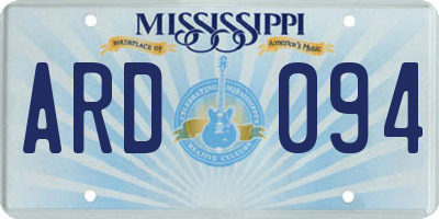MS license plate ARD094