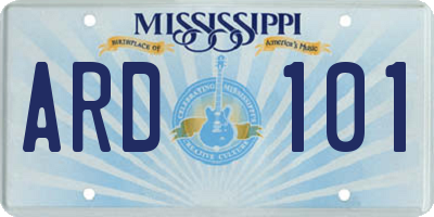 MS license plate ARD101