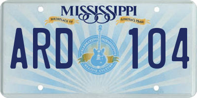MS license plate ARD104