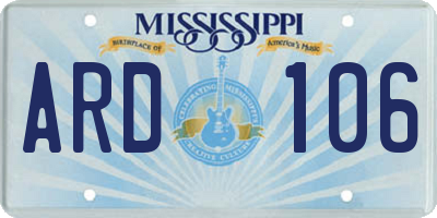 MS license plate ARD106