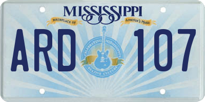 MS license plate ARD107