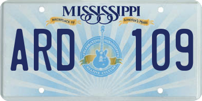 MS license plate ARD109