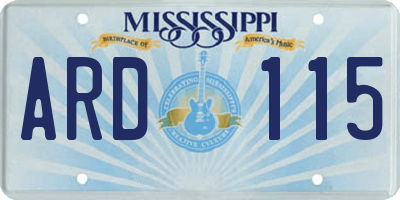 MS license plate ARD115