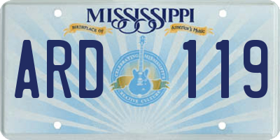 MS license plate ARD119