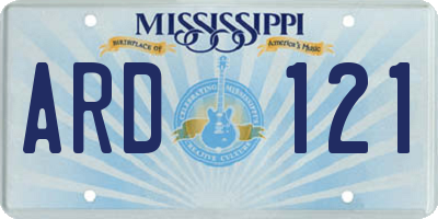 MS license plate ARD121