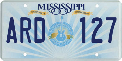 MS license plate ARD127