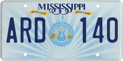 MS license plate ARD140