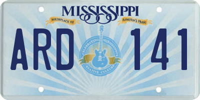 MS license plate ARD141