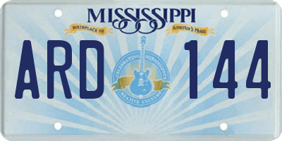 MS license plate ARD144