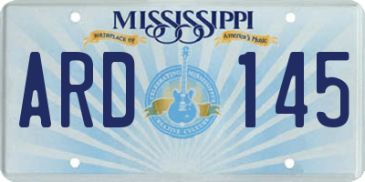 MS license plate ARD145