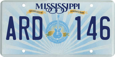 MS license plate ARD146