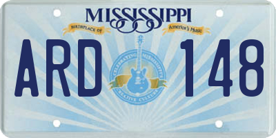MS license plate ARD148