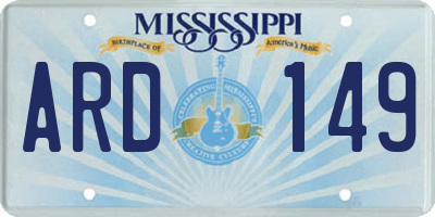 MS license plate ARD149