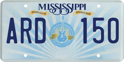 MS license plate ARD150
