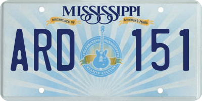 MS license plate ARD151