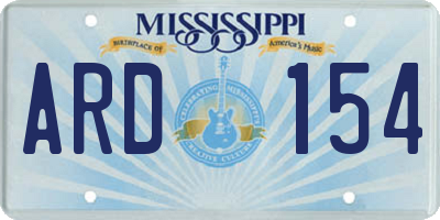 MS license plate ARD154