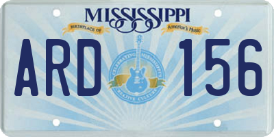 MS license plate ARD156