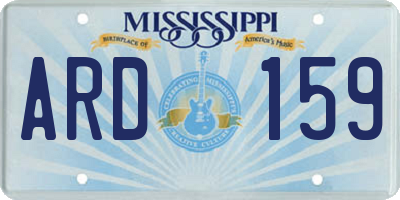 MS license plate ARD159