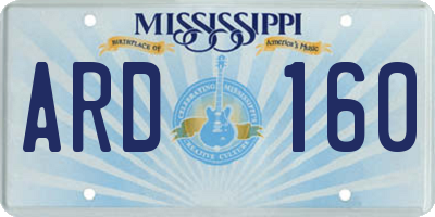 MS license plate ARD160