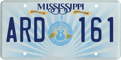 MS license plate ARD161