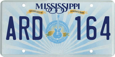 MS license plate ARD164