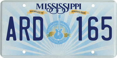 MS license plate ARD165