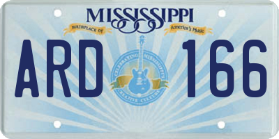 MS license plate ARD166