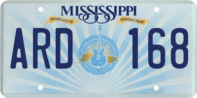 MS license plate ARD168