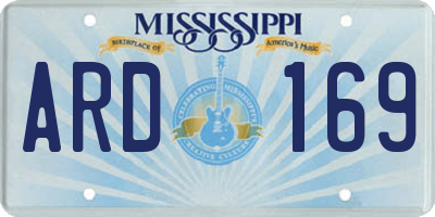 MS license plate ARD169