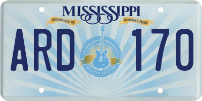 MS license plate ARD170