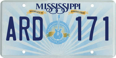 MS license plate ARD171