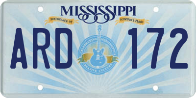 MS license plate ARD172
