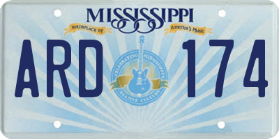MS license plate ARD174