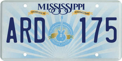 MS license plate ARD175
