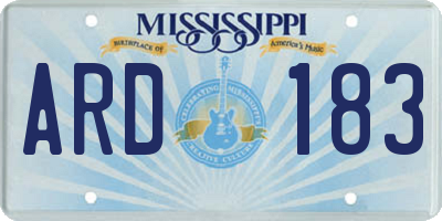 MS license plate ARD183