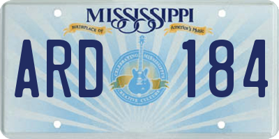 MS license plate ARD184