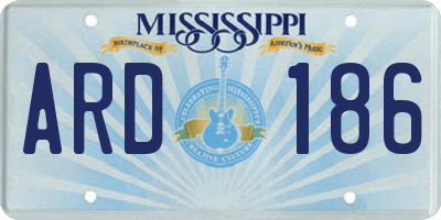 MS license plate ARD186