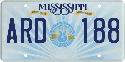 MS license plate ARD188