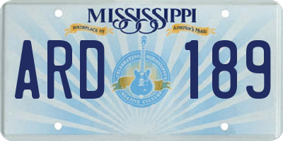 MS license plate ARD189