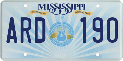 MS license plate ARD190