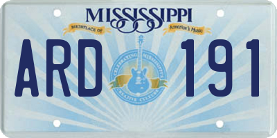MS license plate ARD191